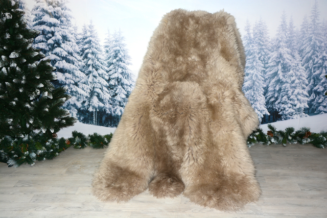 6er Lammfell-Teppich Beige Naturbelassen XXL Riesen-Fellteppich